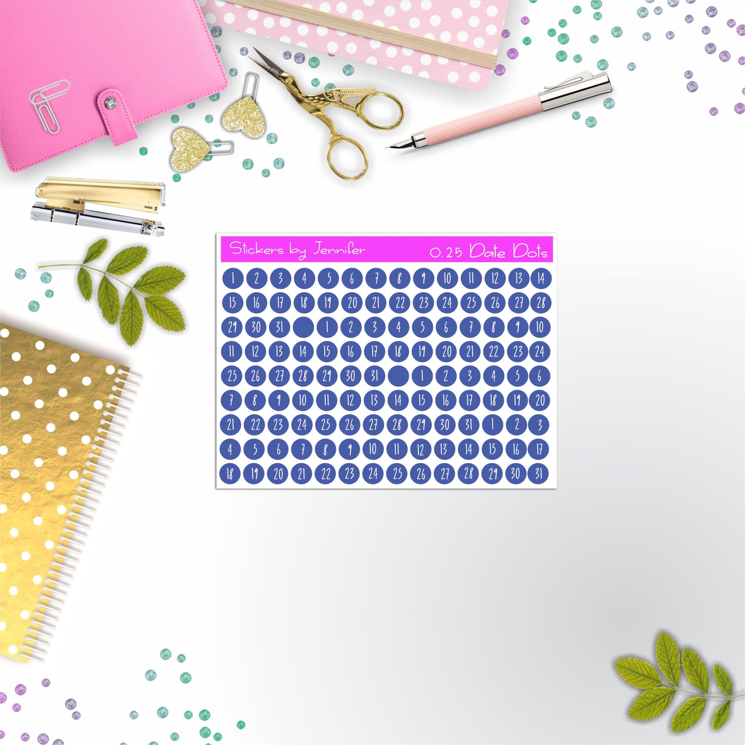 Mini Date Covers, Date Dots, Number Stickers M-41, Planner Stickers, Journal Stickers, Functional Planner Stickers, Stationary Stickers