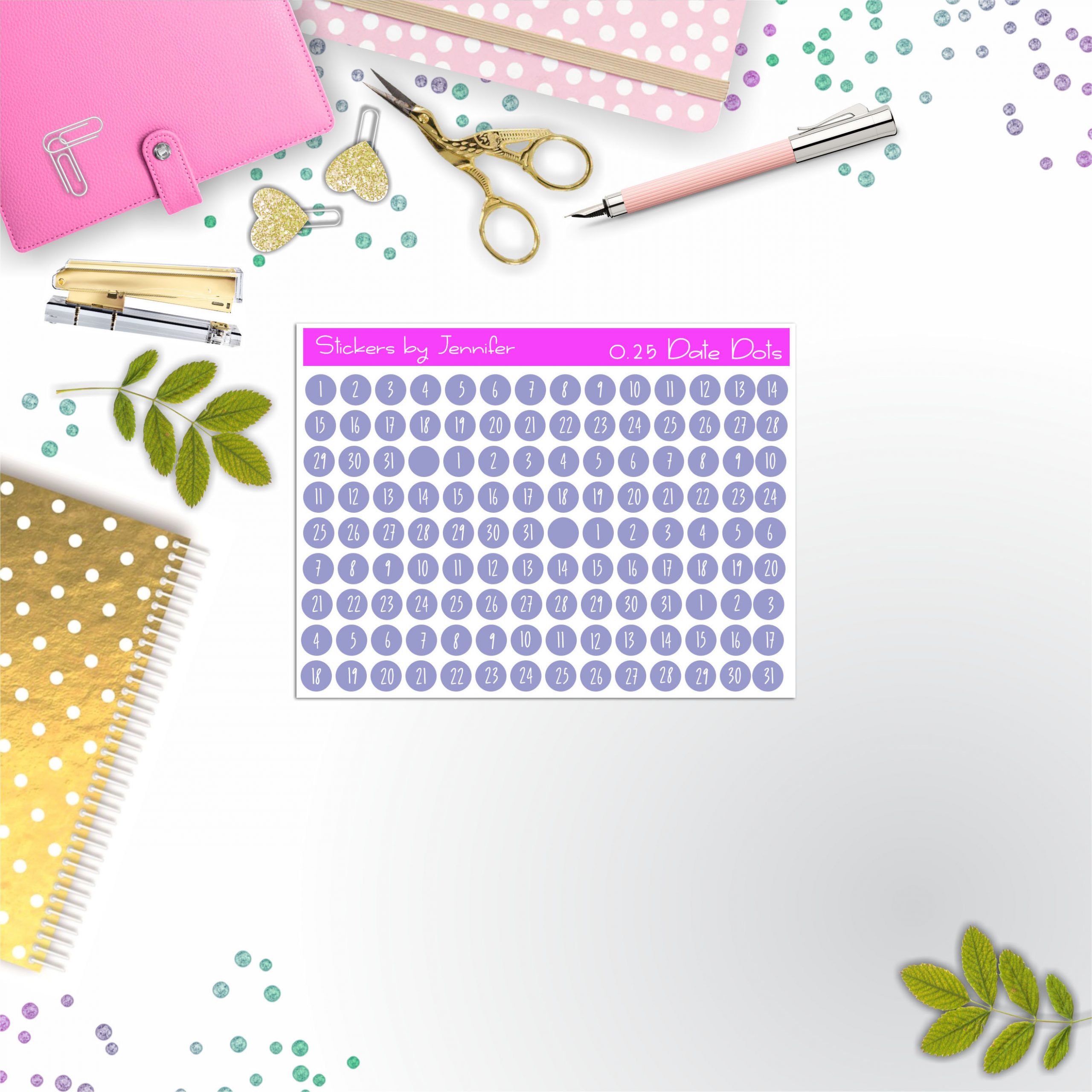 Mini Date Covers, Date Dots, Number Stickers M-43, Planner Stickers, Journal Stickers, Functional Planner Stickers, Stationary Stickers