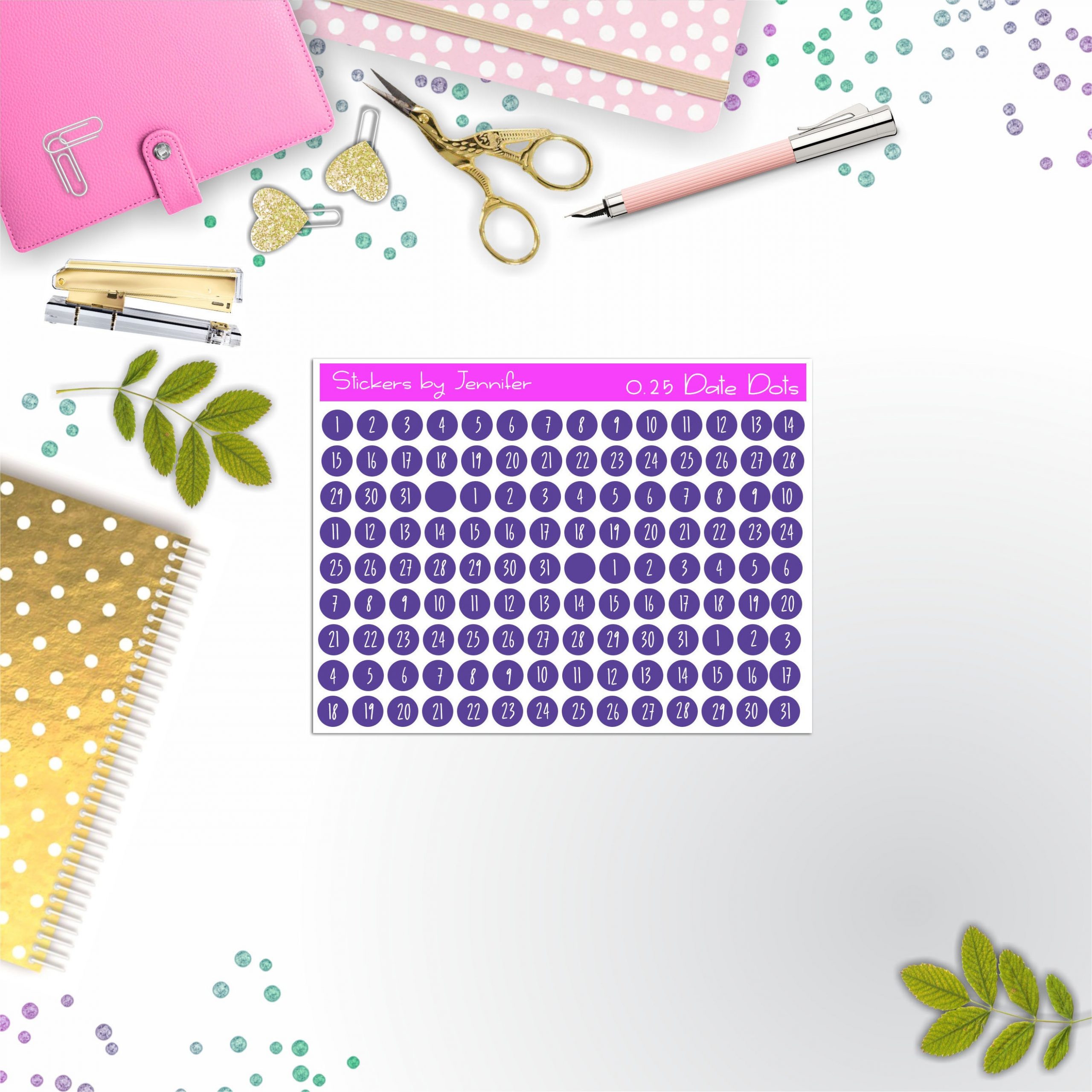 Mini Date Covers, Date Dots, Number Stickers M-49, Planner Stickers, Journal Stickers, Functional Planner Stickers, Stationary Stickers