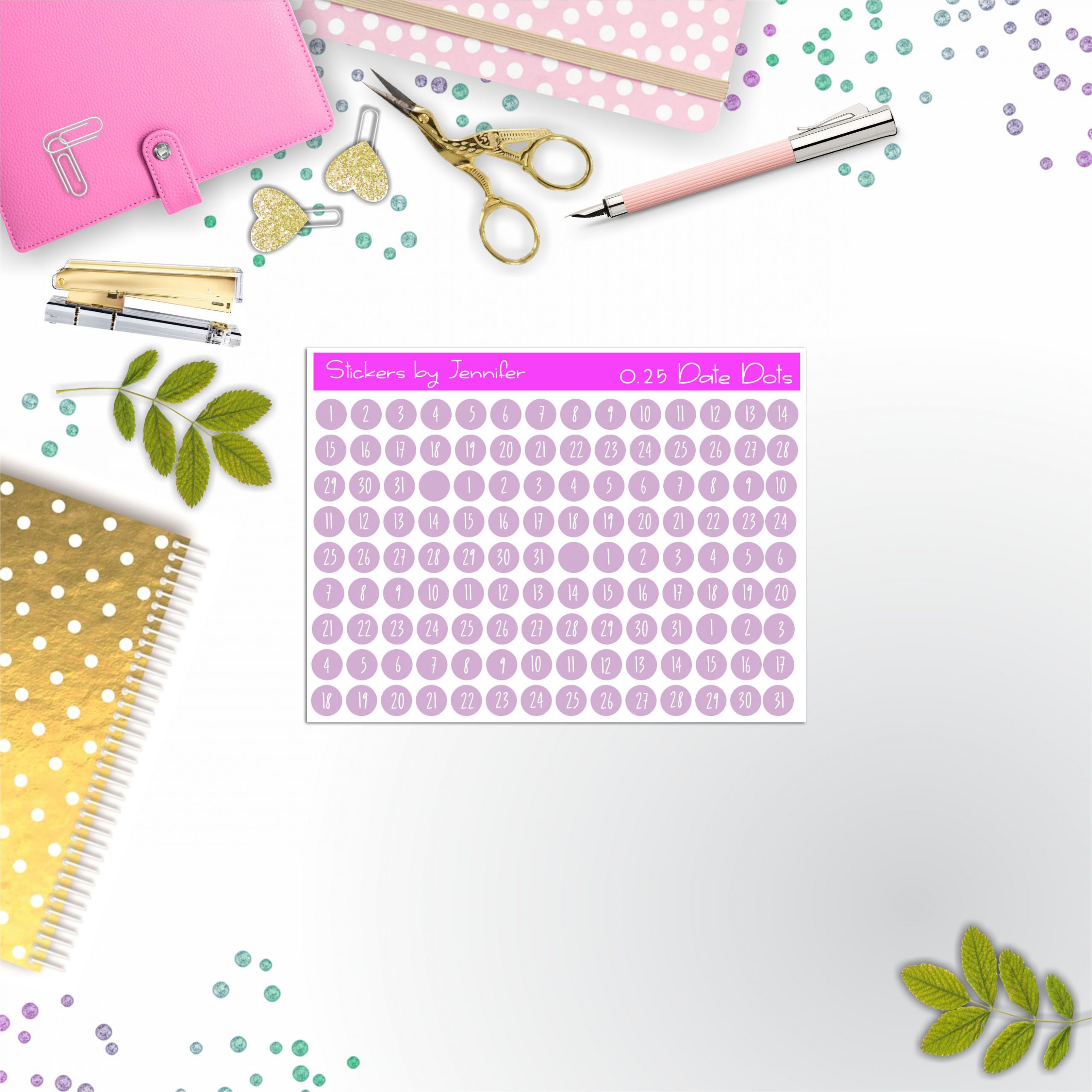 Mini Date Covers, Date Dots, Number Stickers M-54, Planner Stickers, Journal Stickers, Functional Planner Stickers, Stationary Stickers