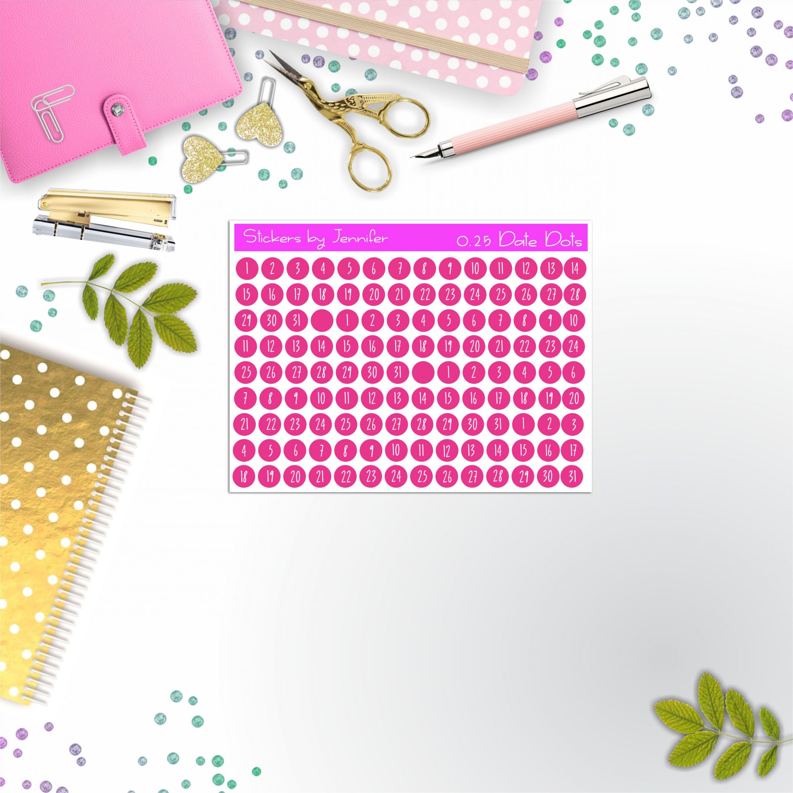 Mini Date Covers, Date Dots, Number Stickers M-63, Planner Stickers, Journal Stickers, Functional Planner Stickers, Stationary Stickers