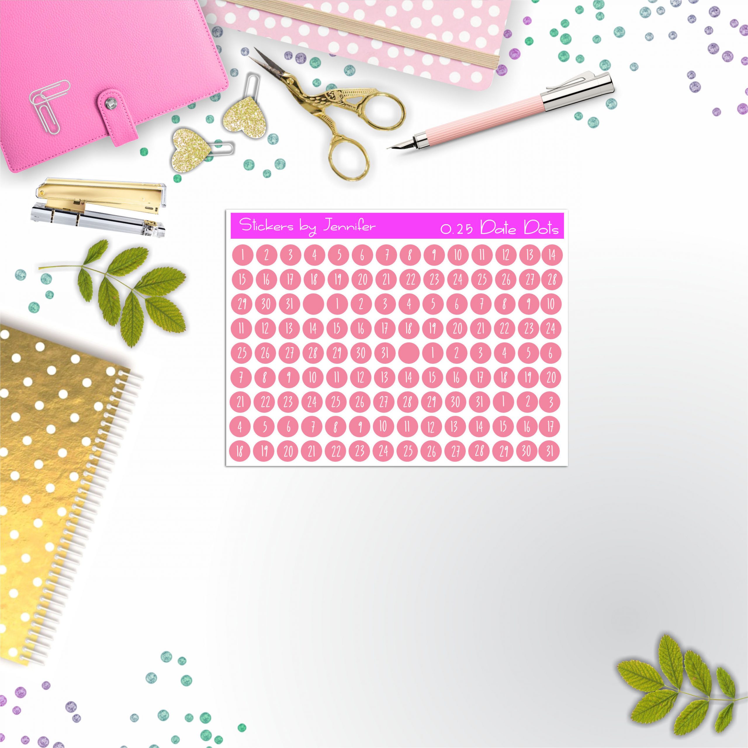 Mini Date Covers, Date Dots, Number Stickers M-65, Planner Stickers, Journal Stickers, Functional Planner Stickers, Stationary Stickers