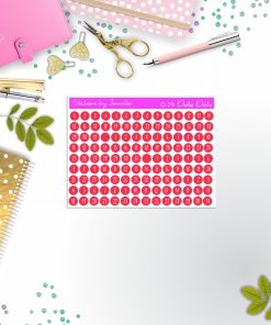 Mini Date Covers, Date Dots, Number Stickers M-72, Planner Stickers, Journal Stickers, Functional Planner Stickers, Stationary Stickers