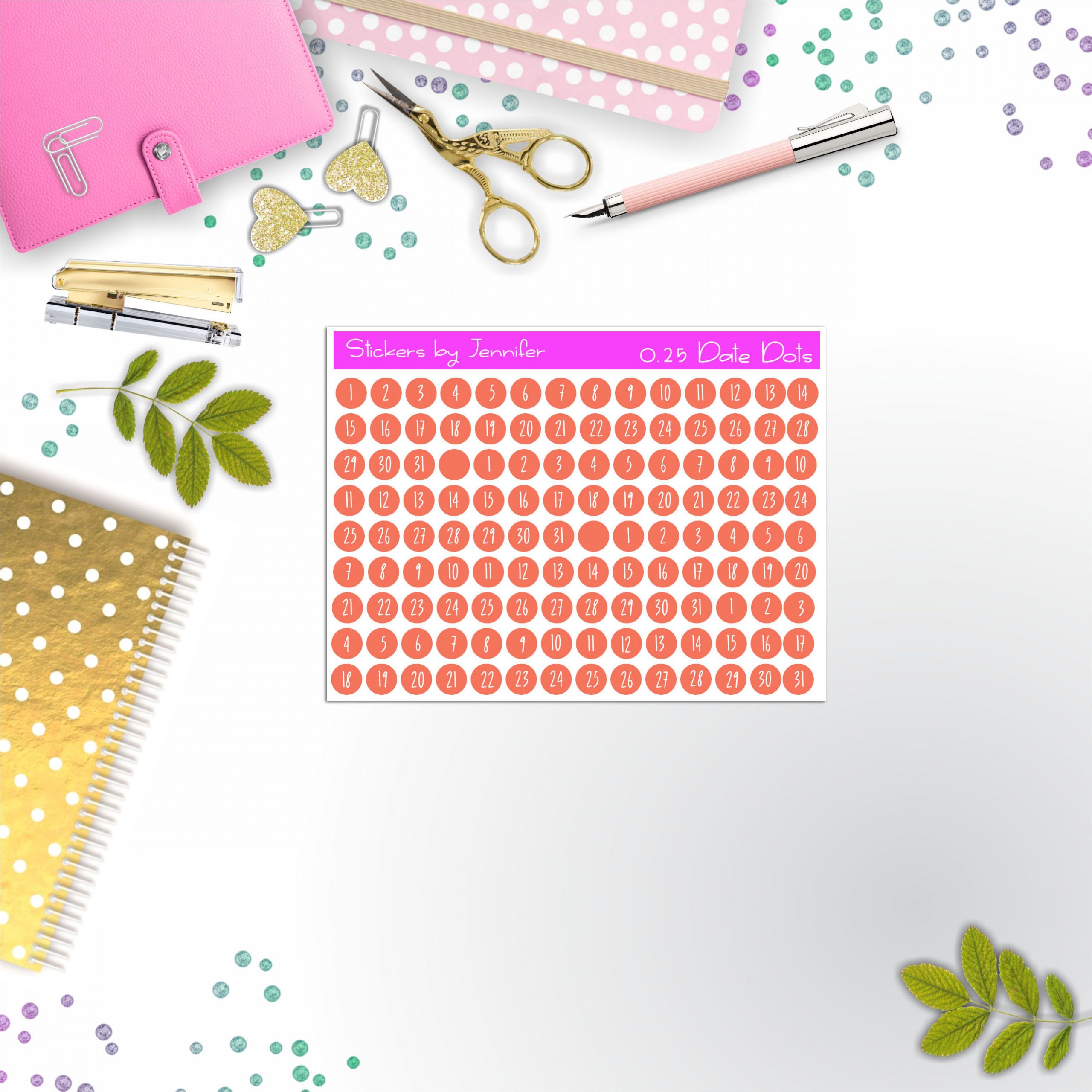 Mini Date Covers, Date Dots, Number Stickers M-76, Planner Stickers, Journal Stickers, Functional Planner Stickers, Stationary Stickers