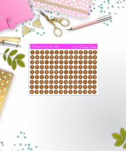 Mini Date Covers, Date Dots, Number Stickers M-84, Planner Stickers, Journal Stickers, Functional Planner Stickers, Stationary Stickers