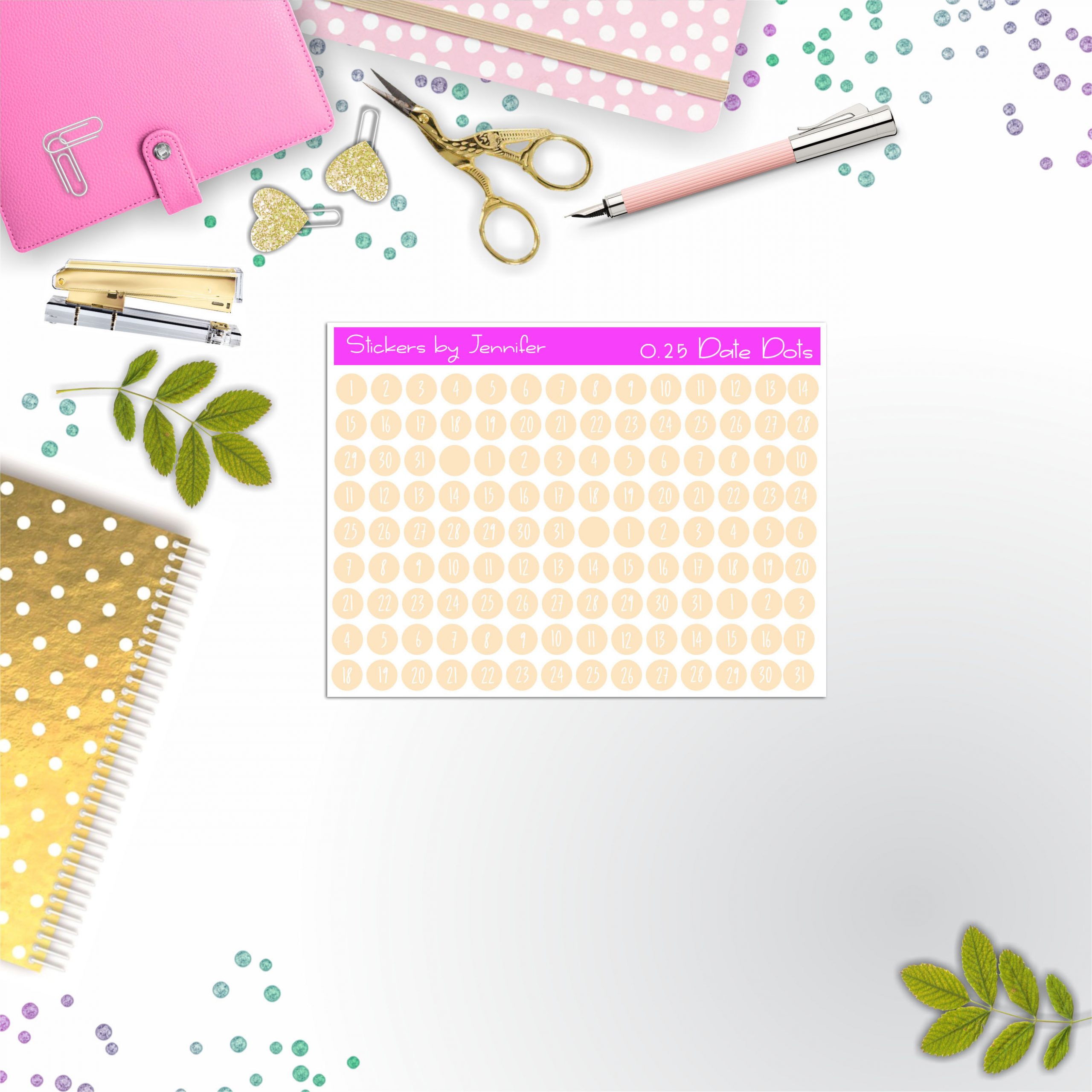 Mini Date Covers, Date Dots, Number Stickers M-87, Planner Stickers, Journal Stickers, Functional Planner Stickers, Stationary Stickers