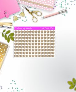 Mini Date Covers, Date Dots, Number Stickers M-89, Planner Stickers, Journal Stickers, Functional Planner Stickers, Stationary Stickers