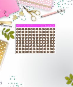 Mini Date Covers, Date Dots, Number Stickers M-90, Planner Stickers, Journal Stickers, Functional Planner Stickers, Stationary Stickers