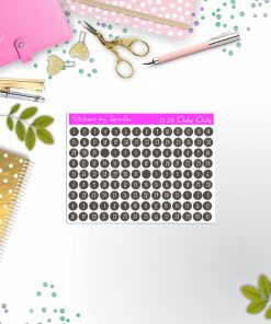Mini Date Covers, Date Dots, Number Stickers M-95, Planner Stickers, Journal Stickers, Functional Planner Stickers, Stationary Stickers