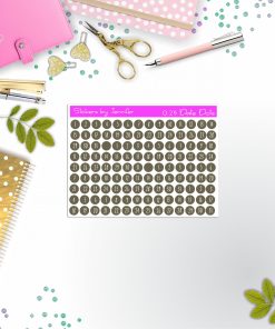 Mini Date Covers, Date Dots, Number Stickers M-96, Planner Stickers, Journal Stickers, Functional Planner Stickers, Stationary Stickers