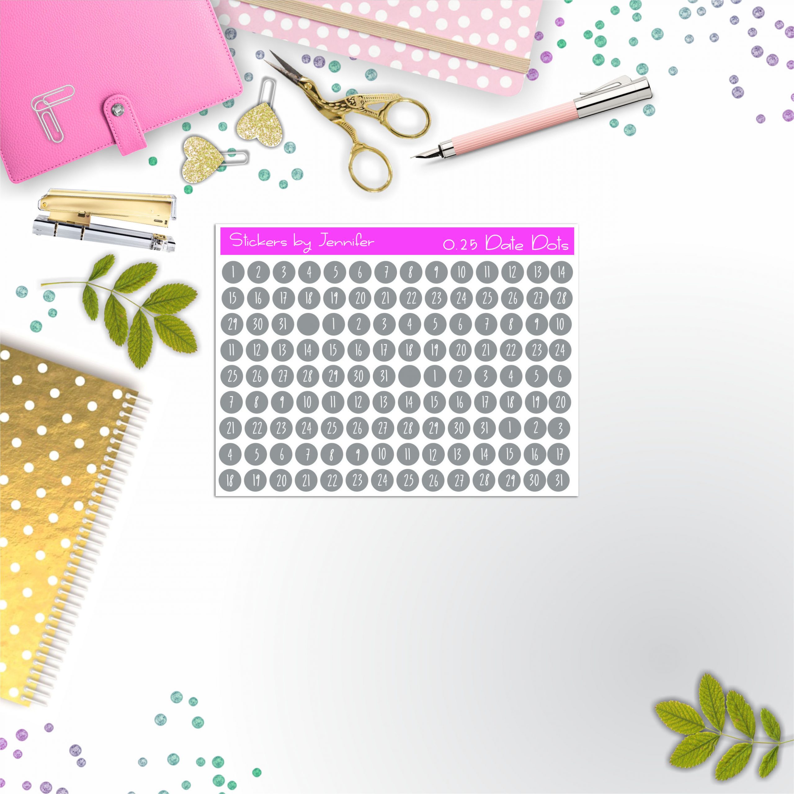 Mini Date Covers, Date Dots, Number Stickers M-98, Planner Stickers, Journal Stickers, Functional Planner Stickers, Stationary Stickers