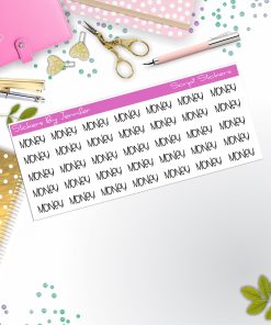 Money Script Stickers, Typography Stickers, Planner Stickers
