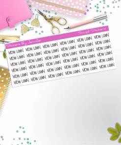 Mow Lawn Script Stickers, Typography Stickers, Planner Stickers