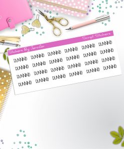 Running Script Stickers, Typography Stickers, Planner Stickers