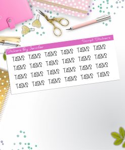 Tasks Script Stickers, Typography Stickers, Planner Stickers