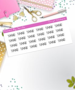 Tennis Script Stickers, Typography Stickers, Planner Stickers