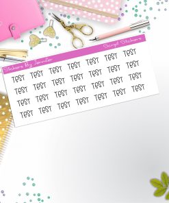 Test Script Stickers, Typography Stickers, Planner Stickers