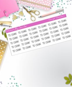 To Clean Script Stickers, Typography Stickers, Planner Stickers