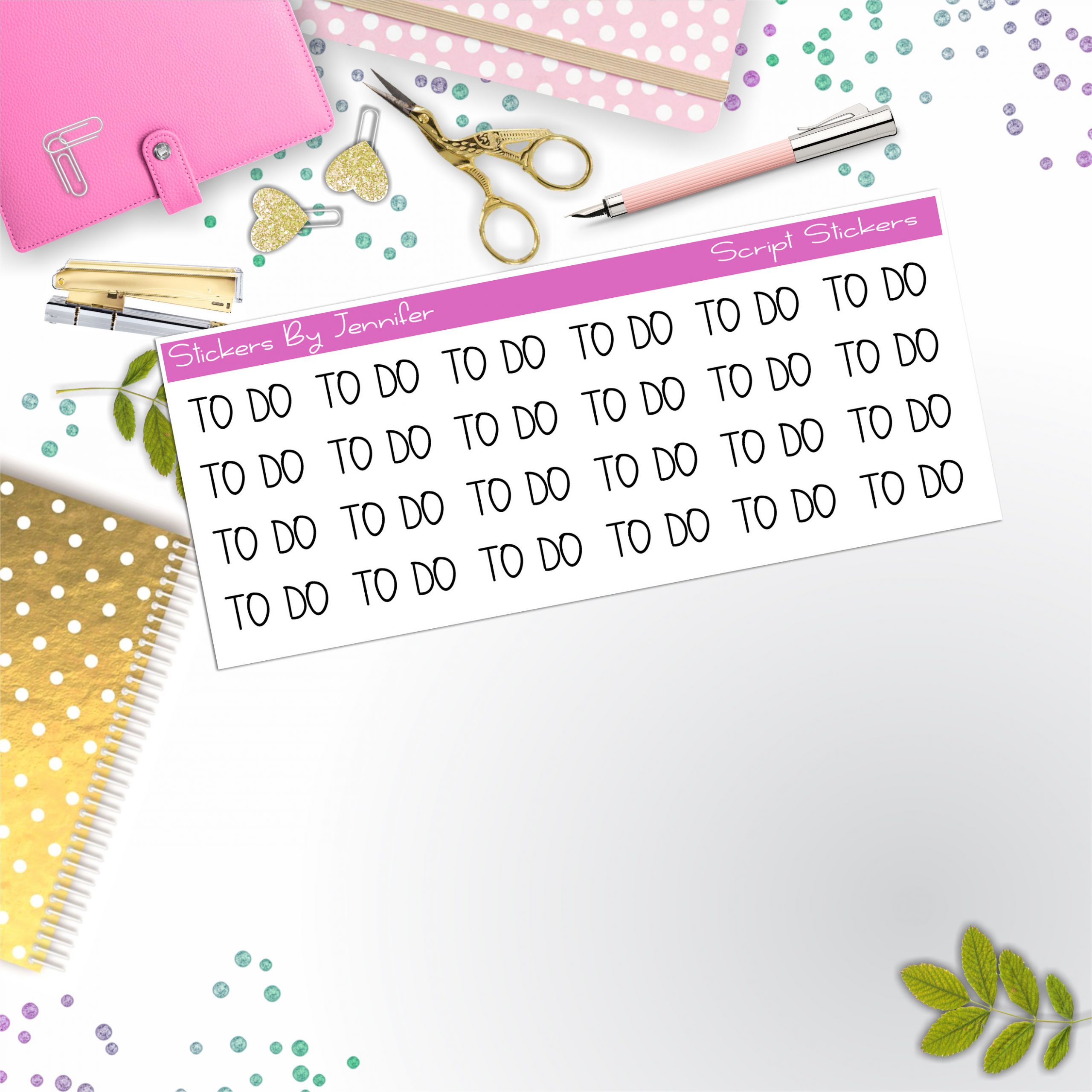 To Do Script Stickers, Typography Stickers, Planner Stickers
