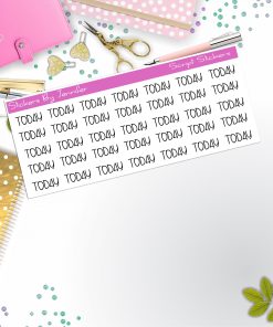 Today Script Stickers, Typography Stickers, Planner Stickers