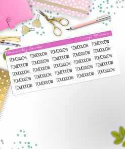 Tomorrow Script Stickers, Typography Stickers, Planner Stickers