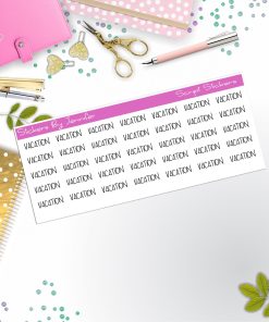 Vacation Script Stickers, Typography Stickers, Planner Stickers