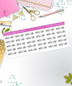 Wash Hair Script Stickers, Typography Stickers, Planner Stickers