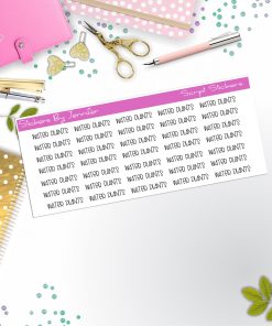 Water Plants Script Stickers, Typography Stickers, Planner Stickers