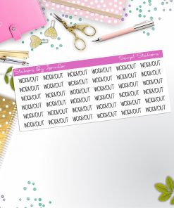 Workout Script Stickers, Typography Stickers, Planner Stickers