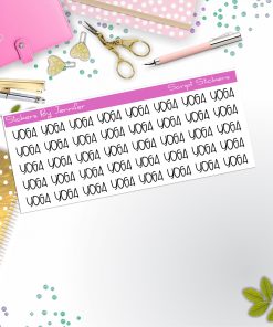 Yoga Script Stickers, Typography Stickers, Planner Stickers