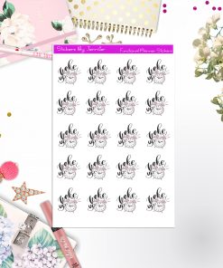 Wake Icon Stickers, Bullet Journal Stickers, Functional Planner Stickers, Stationary Stickers