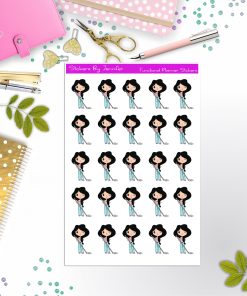 Cleaning Girl Planner Stickers, Bullet Journal Stickers, Functional Planner Stickers, Stationary Stickers