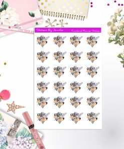 Coffee Time Icon Stickers, Bullet Journal Stickers, Functional Planner Stickers, Stationary Stickers