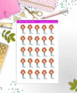 Cleaning Girl Planner Stickers, Bullet Journal Stickers, Functional Planner Stickers, Stationary Stickers
