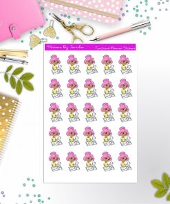 Cleaning Girl Planner Stickers, Bullet Journal Stickers, Functional Planner Stickers, Stationary Stickers