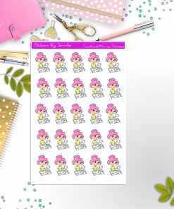 Cleaning Girl Planner Stickers, Bullet Journal Stickers, Functional Planner Stickers, Stationary Stickers