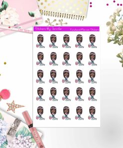 Mopping Floors Girl Planner Stickers, Bullet Journal Stickers, Functional Planner Stickers, Stationary Stickers
