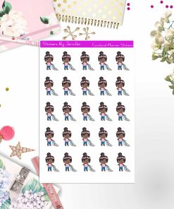 Cleaning Girl Planner Stickers, Bullet Journal Stickers, Functional Planner Stickers, Stationary Stickers