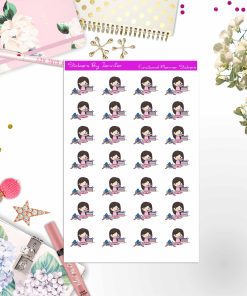 Cleaning Girl Planner Stickers, Bullet Journal Stickers, Functional Planner Stickers, Stationary Stickers