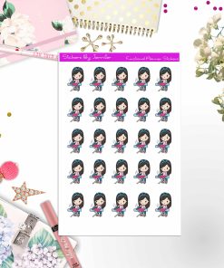 Cleaning Girl Planner Stickers, Bullet Journal Stickers, Functional Planner Stickers, Stationary Stickers