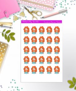 Cleaning Girl Planner Stickers, Bullet Journal Stickers, Functional Planner Stickers, Stationary Stickers