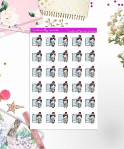Cleaning Girl Planner Stickers, Bullet Journal Stickers, Functional Planner Stickers, Stationary Stickers