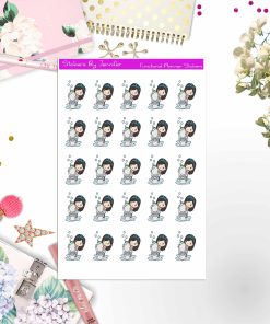 Cleaning Girl Planner Stickers, Bullet Journal Stickers, Functional Planner Stickers, Stationary Stickers