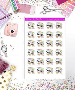 Summer Begins Icon Planner Stickers, Bullet Journal Stickers, Functional Planner Stickers, Stationary Stickers