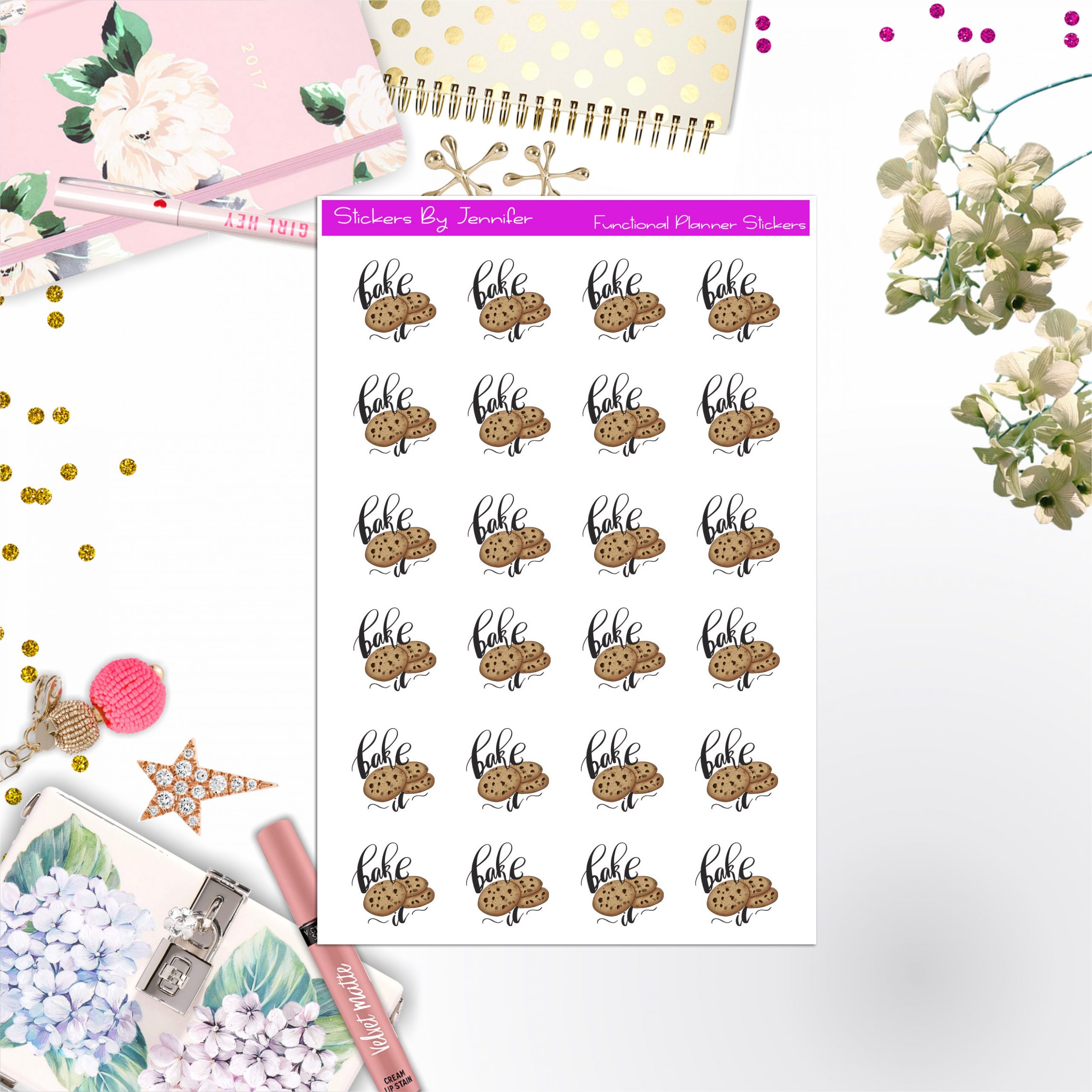 Bake Icon Stickers, Bullet Journal Stickers, Functional Planner Stickers, Stationary Stickers