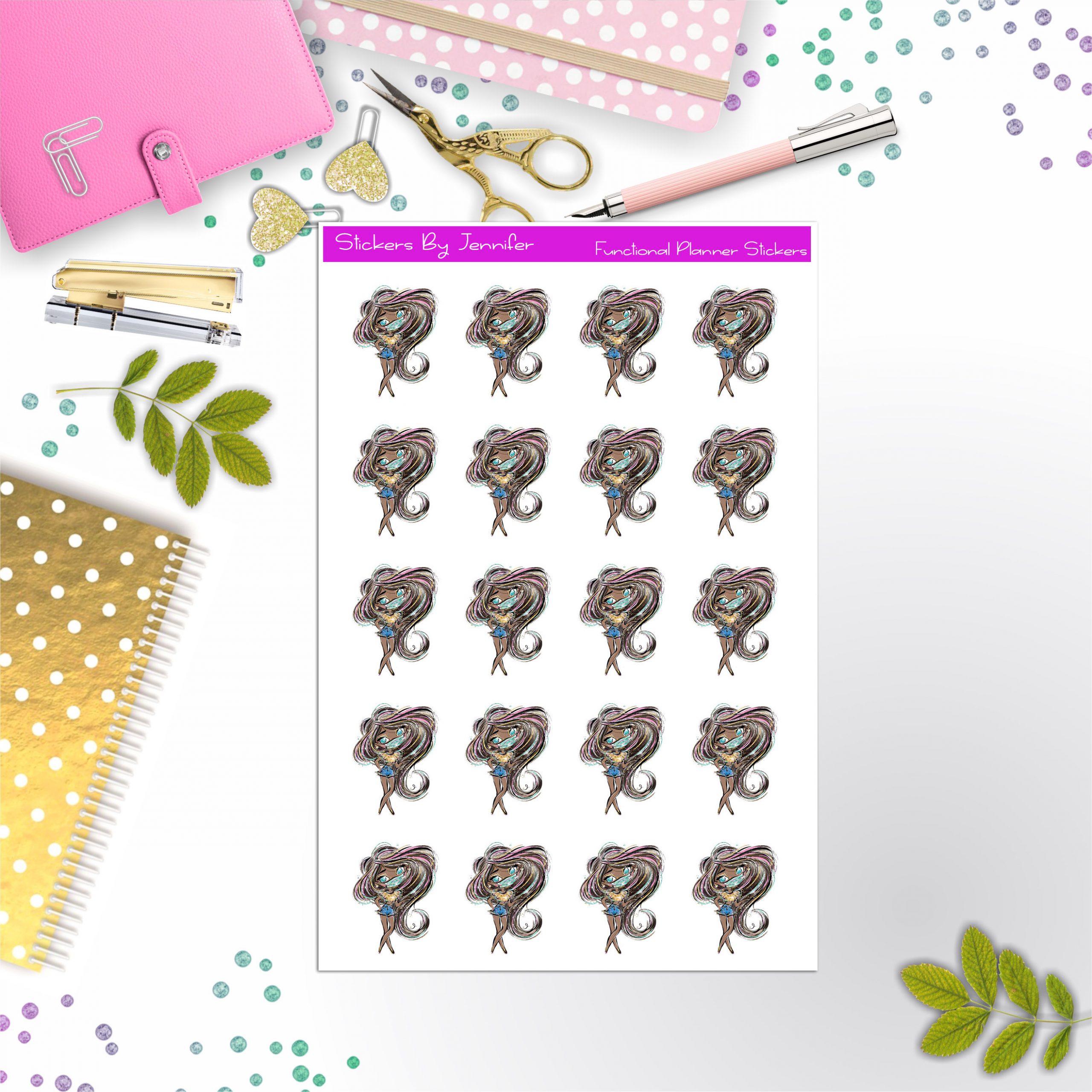 Face Mask Girl Planner Stickers, Bullet Journal Stickers, Functional Planner Stickers, Stationary Stickers