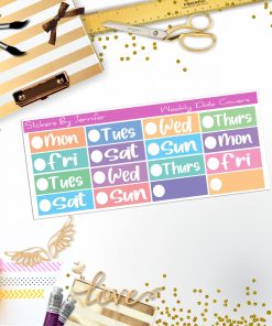 Weekly Date Covers R001 Planner Stickers, Journal Stickers, Functional Planner Stickers, Stationary Stickers