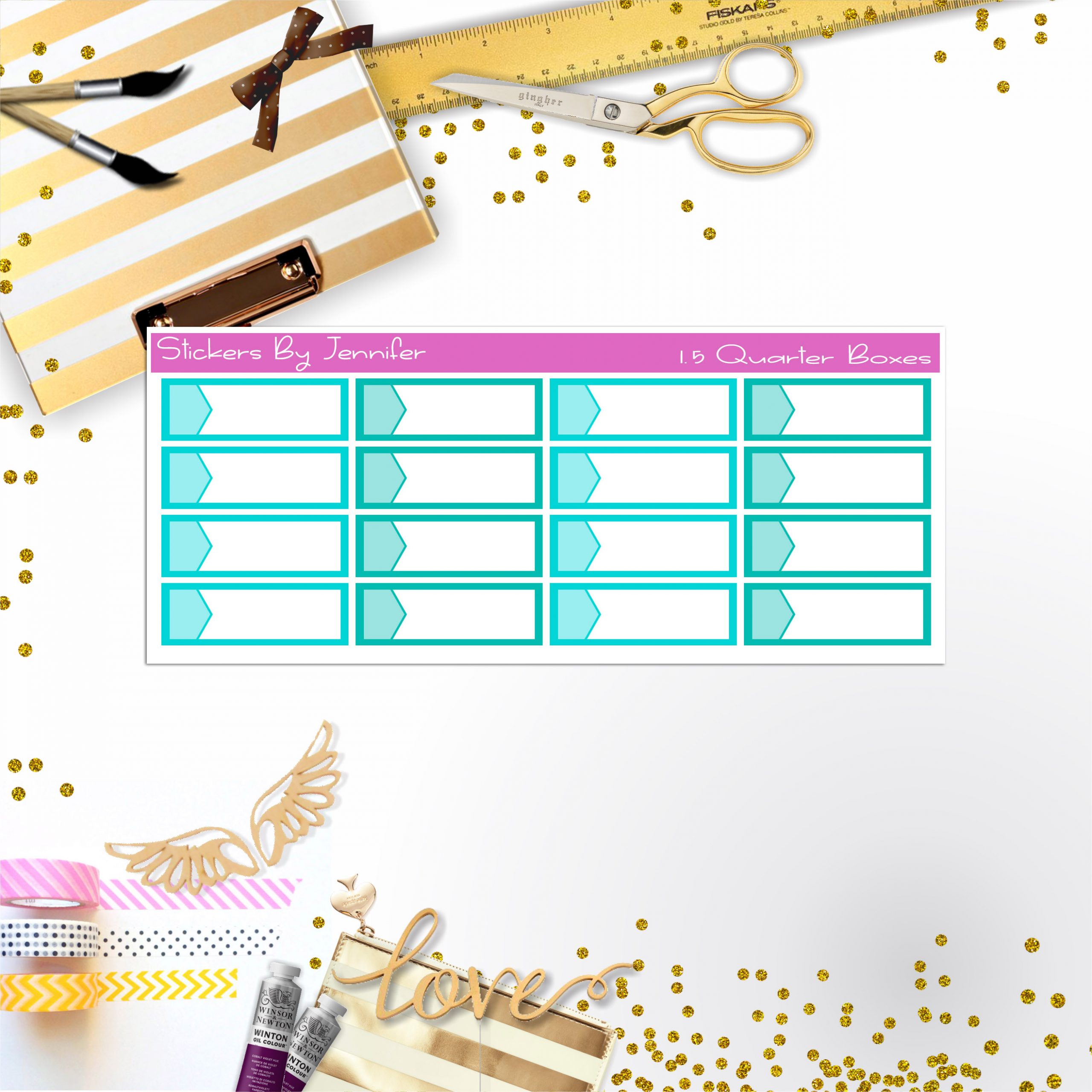 Quarter Boxes 011 Planner Stickers, Journal Stickers, Functional Planner Stickers, Stationary Stickers