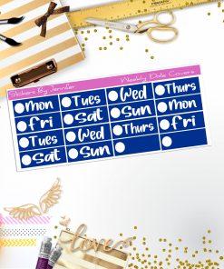 Weekly Date Covers R014 Planner Stickers, Journal Stickers, Functional Planner Stickers, Stationary Stickers