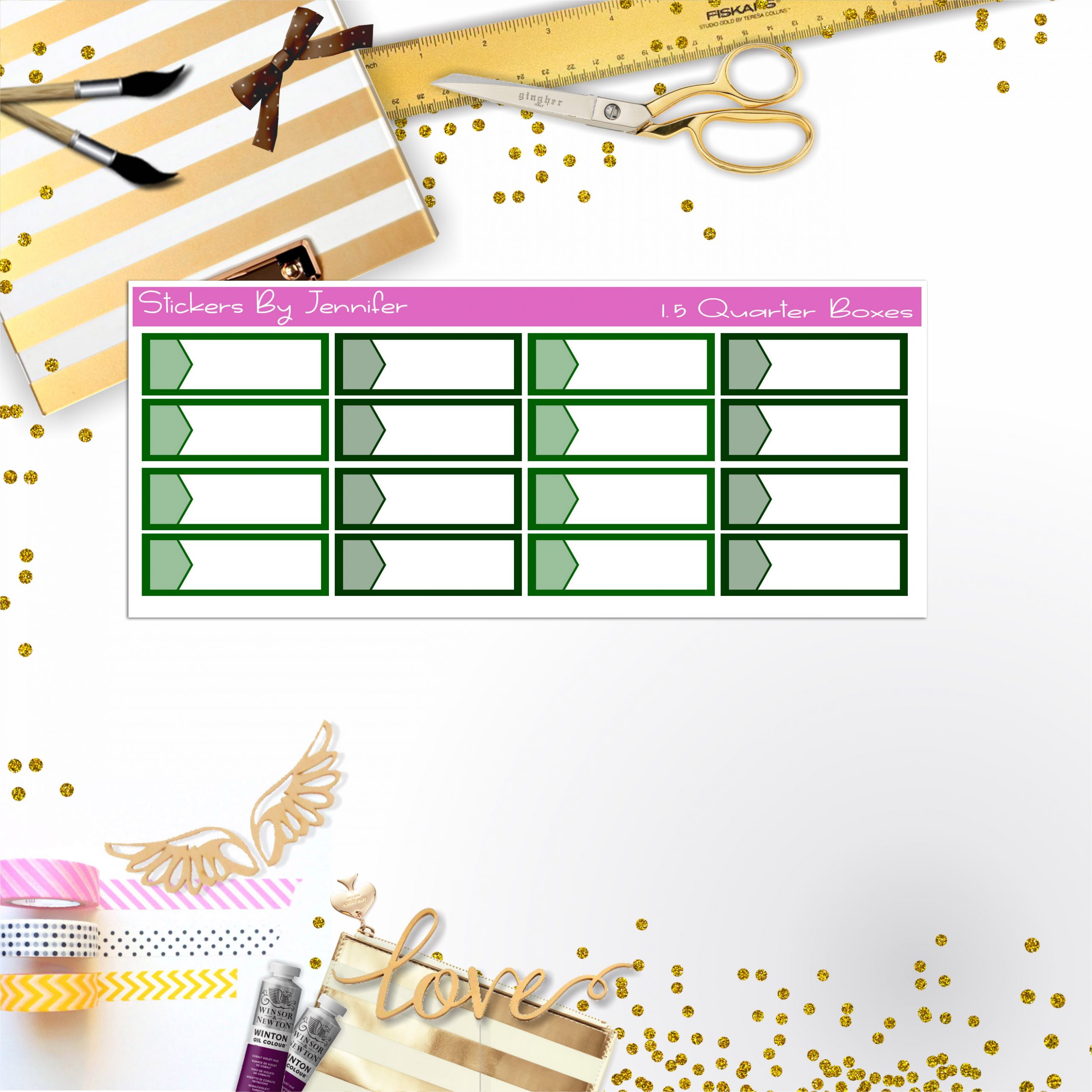 Quarter Boxes 016 Planner Stickers, Journal Stickers, Functional Planner Stickers, Stationary Stickers